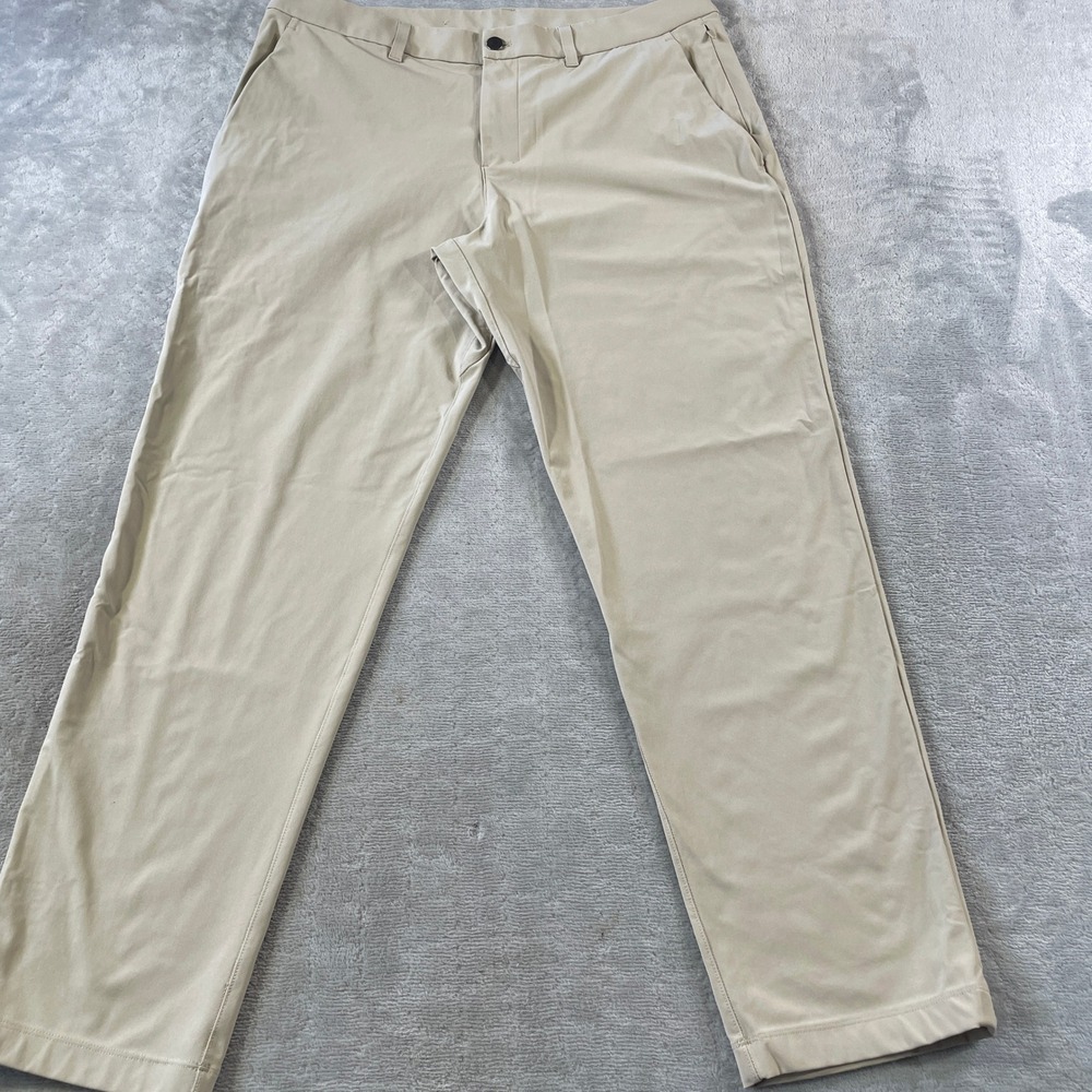 Lululemon ABC Trouser Pants Classic Fit Mens 36 Beige Warpstreme Preppy LM5AO5S